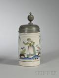 Polychrome Decorated Tin Glazed Tankard
