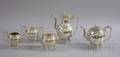 Simpson Hall and Miller Egyptian Revival Silver Plate Tea and Coffee Service