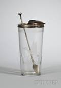Hawkes Colorless Glass and Silver Cocktail Mixer and Stirrer