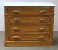 Victorian White Marbletop Oak FourDrawer Bureau