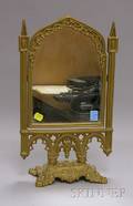 Goldpainted Cast Iron Gothicstyle Vanity Mirror