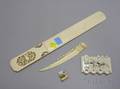 Asian Carved Ivory Page Turner Game Counter Letter Opener and a Miniature Pair of Binoculars
