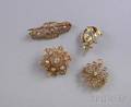 Three Gold and Diamond Brooches