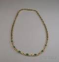 14kt Gold Emerald and Diamond Necklace