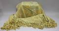 Italian Woven Gold and Silver Silk Brocade Textile Spread with Fringed Border