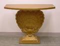 Art Moderne Giltwood and Gesso Shellform Pedestalbase Pier Table