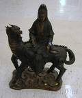 Large Asian Cast Bronze Figure of Buddha on a Mythical Dragon
