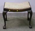 George III Style Needlepoint Upholstered Carved Mahogany Stool