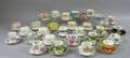 Collection of Decorated Porcelain and Ceramic Cups and Saucers