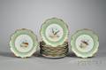Set of Ten Limoges Gilt Transfer and Handpainted Fish Decorated Porcelain Plates