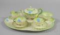 Sixpiece Belleek NeptuneGreen Porcelain Tea Set