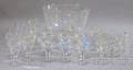 Steuben Colorless Glass Footed Punch Bowl a Set of Colorless Glass Stemware and Six Sets of Colorless Glass Punch Cups