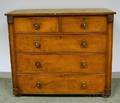 Continental Neoclassical Fruitwood FiveDrawer Bureau