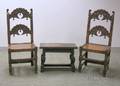 Jacobeanstyle Carved Oak Joint Stool and a Pair of Side Chairs