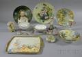 Twelve Pieces of Assorted Handpainted Porcelain
