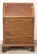 Diminutive Georgianstyle Inlaid Mahogany Slantlid Desk