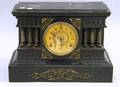 Blackpainted Iron Mantel Clock by Ansonia
