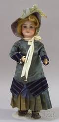 French Bisque Doll on Stand
