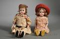 Two Armand Marseille 370 Bisque Shoulder Head Dolls in Period Costumes
