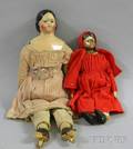 Two Painted Composition Shoulder Head Dolls
