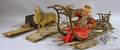 German Papiermache Automaton of Santa in a Sleigh Drawn by Two Reindeer