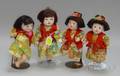Four Gofun Quadruplet Asian Baby Dolls