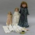 Three Bisque Shoulder Head Dolls