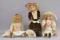 Three Large Bisque and Composite Head Dolls