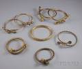 Eight Victorian Goldfilled Childs Bracelets