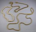 Strand of Faux Pearls and Two Heavy Goldtone Chain Necklaces