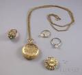 Five Mostly Gold Jewelry Items