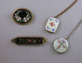 Four Painted and Enameled Jewelry Items