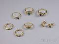 Group of Gold Diamond Emerald and Sapphire Jewelry