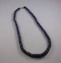 Faceted Blue Stone Bead Necklace with 14kt Gold Clasp