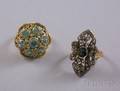 Two Gold Gemset Rings
