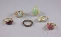 Six 14kt Gold and Gemstone Rings