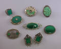 Group of Carved Jade and Green Stone Jewelry