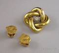 18kt Gold and Diamond Knot Brooch