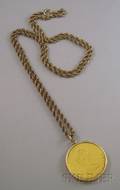 1984 Canadian Gold Coin Pendant in a 14kt Gold Frame