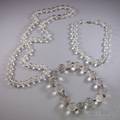 Three Clear Glass Beaded Necklaces