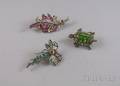 Three Victorian Gemset and Paste Brooches