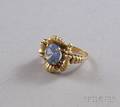 18kt Gold and Light Blue Gemstone Ring