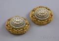 Two Victorian 14kt Gold and Seed Pearl Brooches