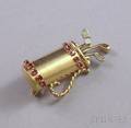 14kt Gold and Ruby Golf Bag Brooch
