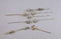 Eight 14kt Gold and Diamond Art Deco and Art Nouveau Style Stickpins