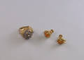 Gold Gemset Dome Ring and a Pair of 14kt Gold and Citrine Earrings