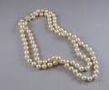 Doublestrand Pearl Necklace with a 14kt White Gold and Pearl Clasp