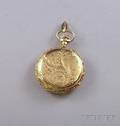 14kt Gold Ladys Hunting Case Pocket Watch Waltham