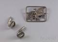 Georg Jensen Sterling Silver Cuff Links and Bird Brooch