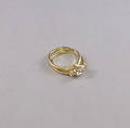 14kt Gold and Old Minecut Diamond Solitaire with Guard Ring